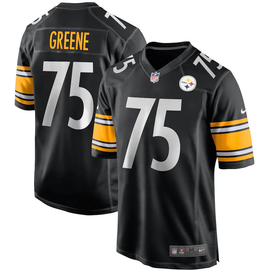 Men Pittsburgh Steelers #75 Joe Greene Nike Black Game Retired Player NFL Jersey